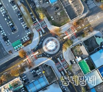 북구청, 대구종합유통단지 엑스코 동관 남측 회전교차로 조성 완료